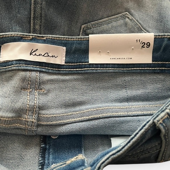 KANCAN Medium Wash High Rise Button Fly Distressed Flare Jeans Size 29 | NWT‎ - Picture 5 of 8